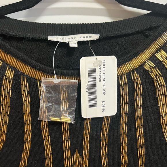 Endless rose brand , NWT cropped beaded sunshine neck sweater. - Picture 2 of 2